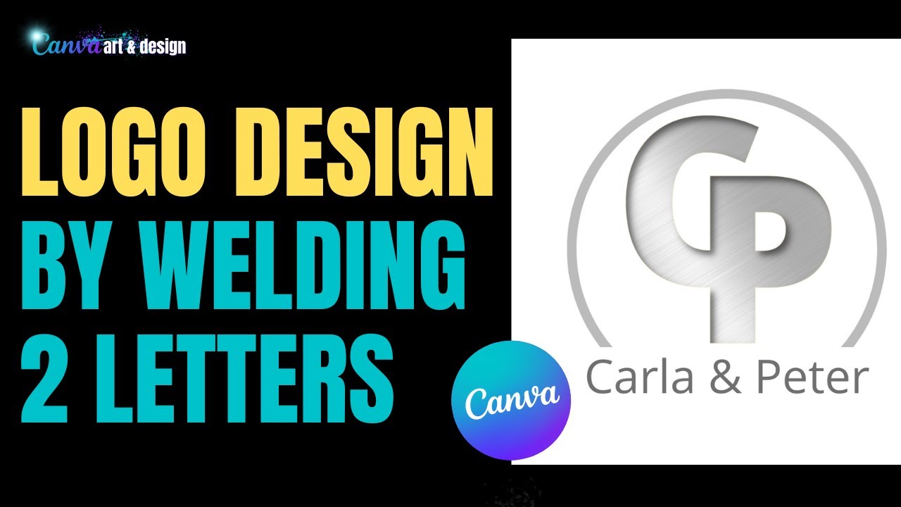 how to design a logo for beginners in Canva Part 1 Welding 2 Letters | Canva Art Design Tutorial