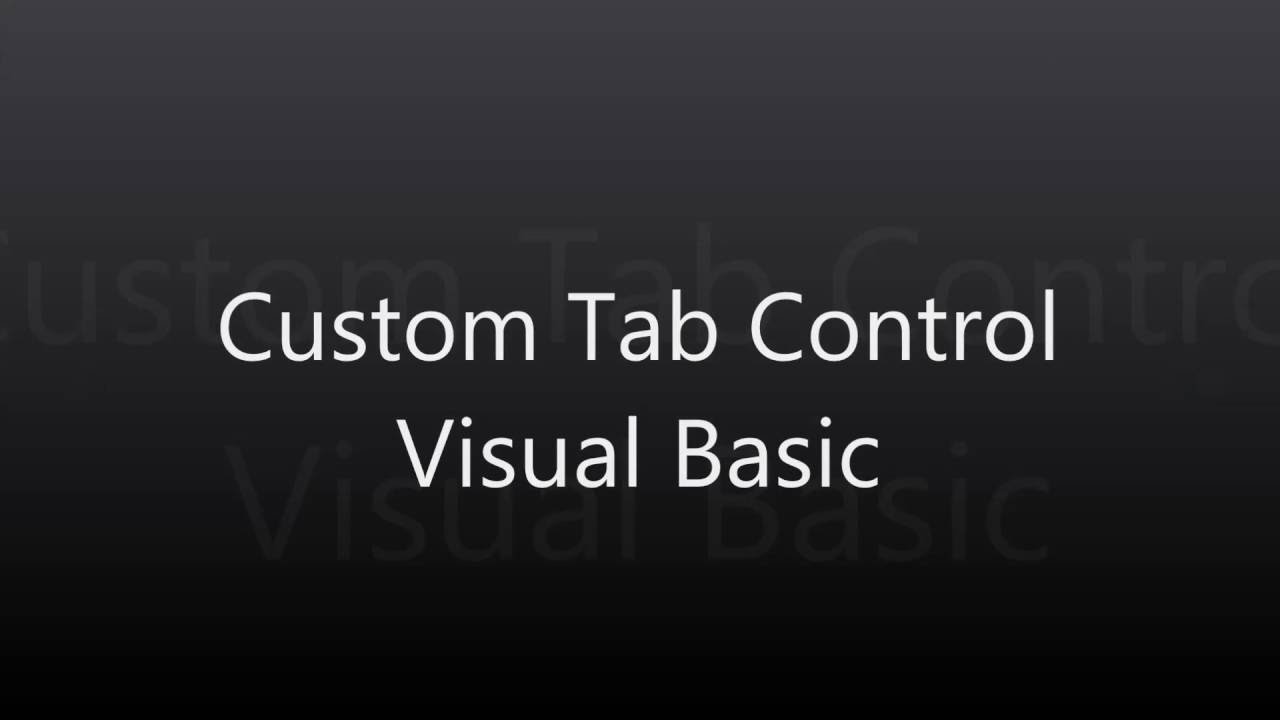 Custom Tab Control Switching tabs - Visual Basic 2010 Tutorial
