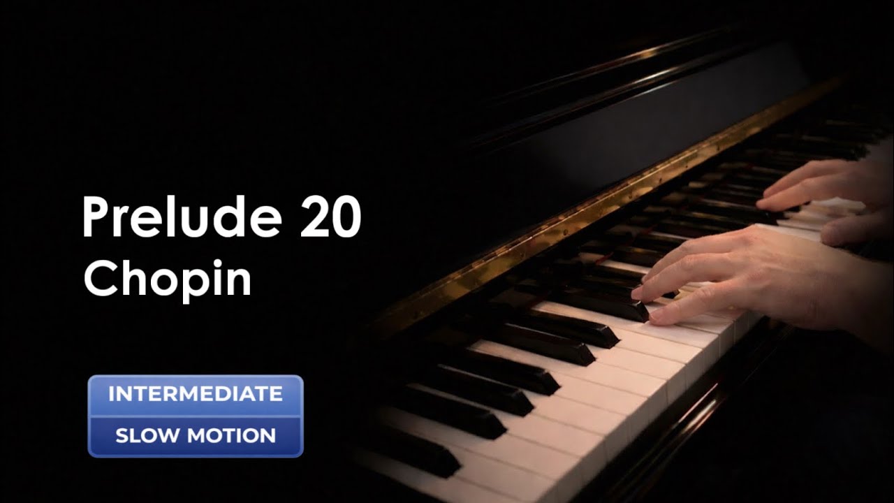 F. Chopin: Prelude Op. 28 No. 20,  C Minor, Piano Tutorial