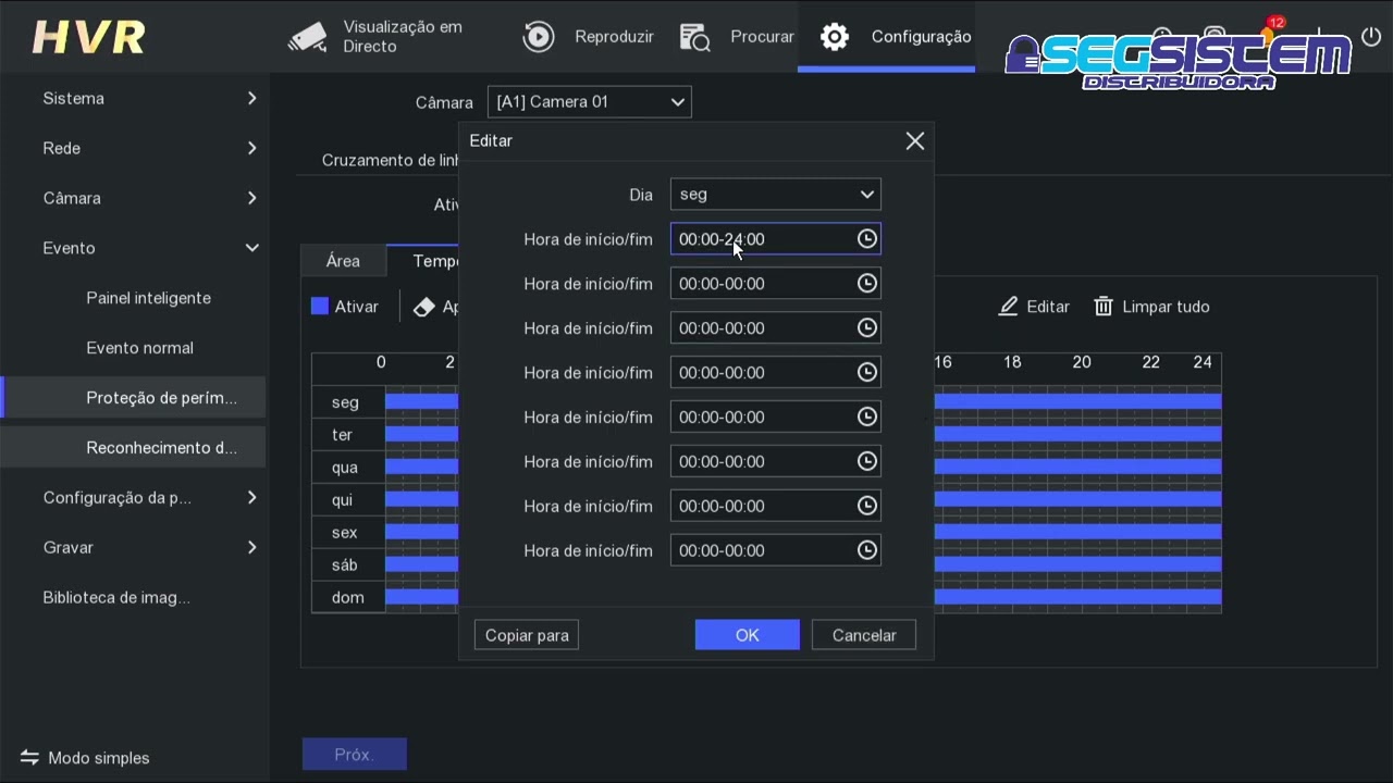 DVR Hikvision Configuração de Perímetro