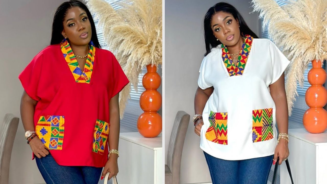 How to cut and a kimono top with v-neck #sewingtutorial