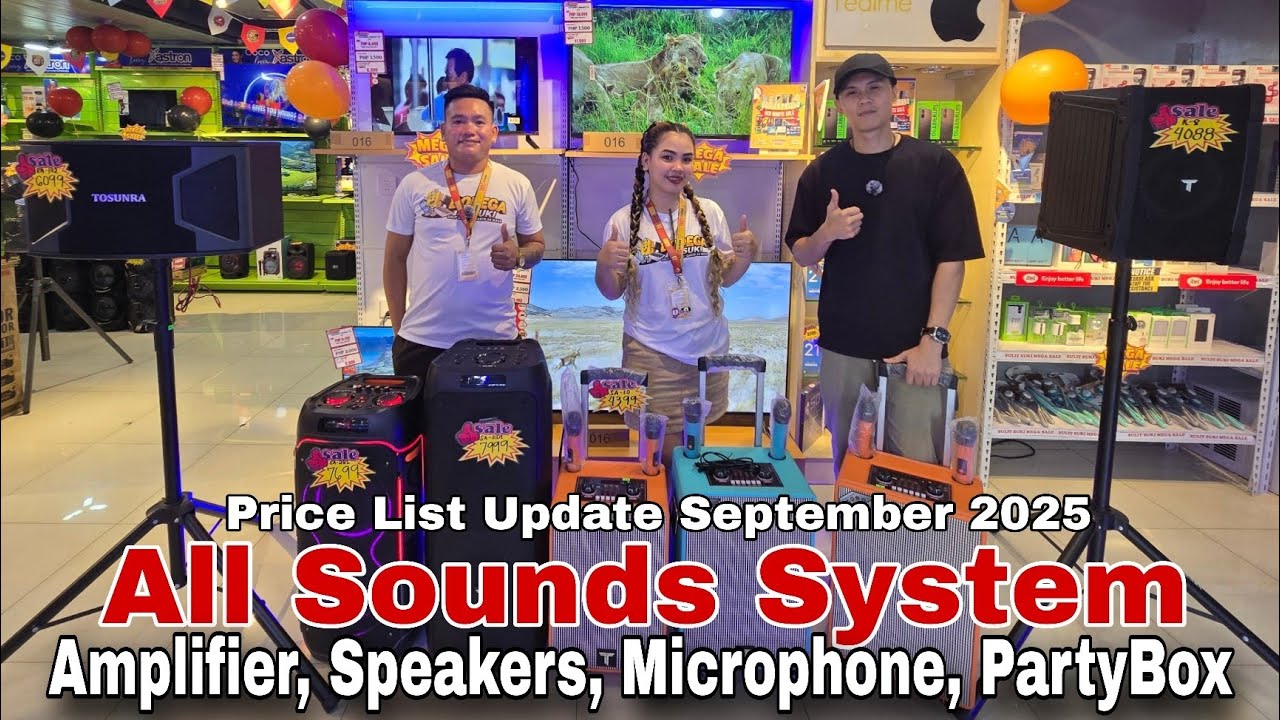 All Sounds System Amplifier, Speakers, Microphones, PartyBox Price List Update September 2025