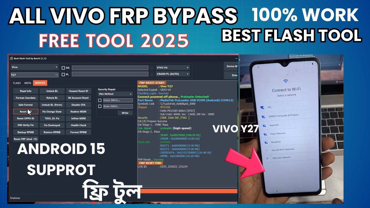 All VIVO FRP bypass  Best Flash Tool  2025 free Tool 100% work vivo y27 frp lock unlock