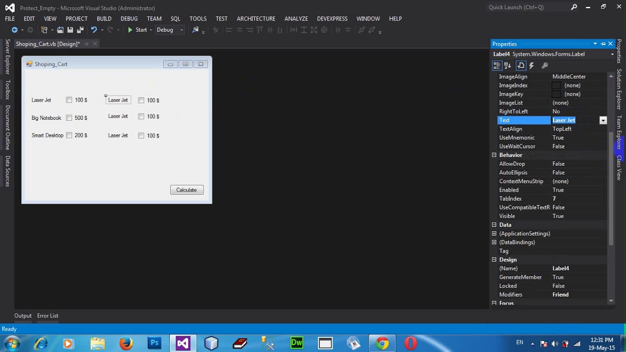 Using Check Box make Shopping Cart in VB NET 2012