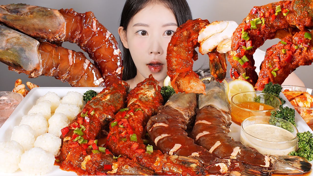킹왕짱 맛있어👸 킹타이거새우장 먹방 간장새우장 양념새우장 🦐 Marinated King Tiger Shrimp [eating show] mukbang korean food