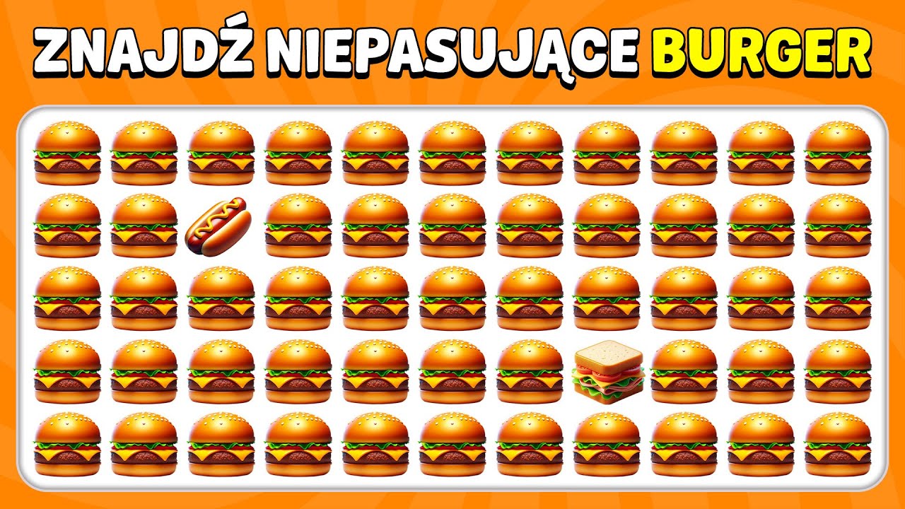 Znajdź Niepasujące Emoji - Edycja Fast Food 🍕🌮🍔 | Quiz Pszczoła