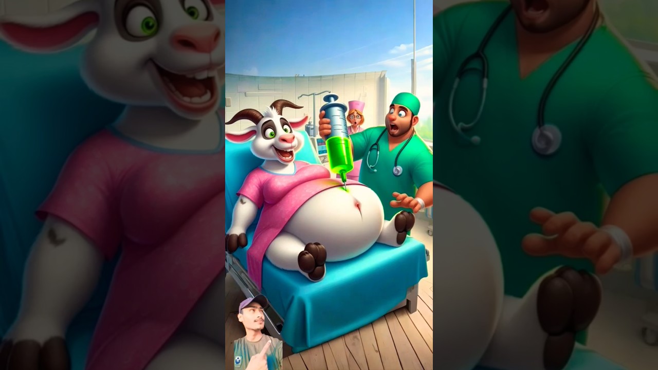 ❤️Evolution of Baby Goat fever the hospital Bed 😱Superman Short1✅️ #Cat #Cute #Shorts #video