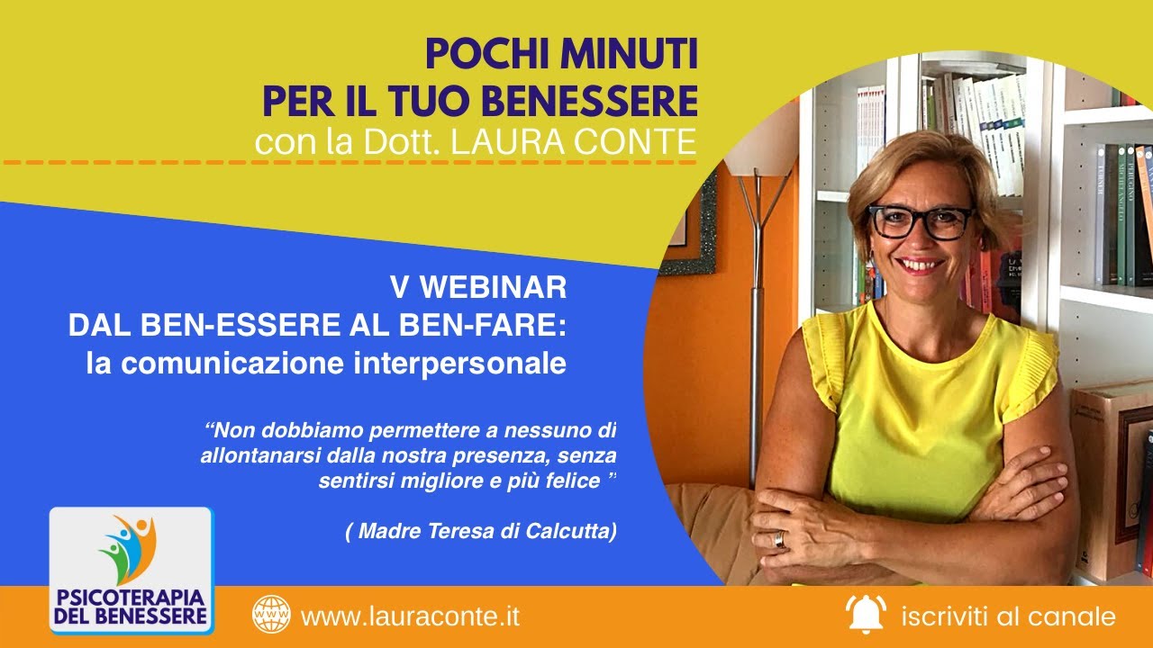 V webinar: Dal Ben Essere al Ben Fare: la comunicazione interpersonale