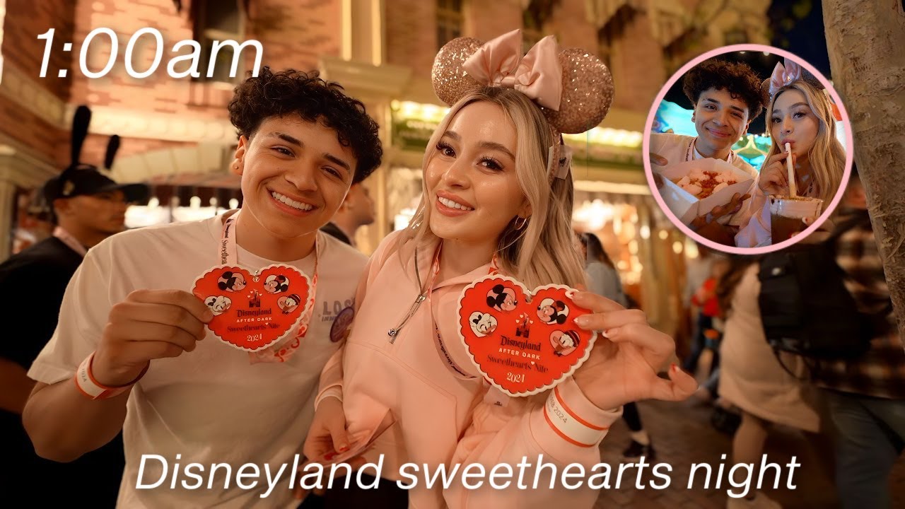 going to Sweethearts Night at Disneyland for the first time | ride footage, food, midnight show