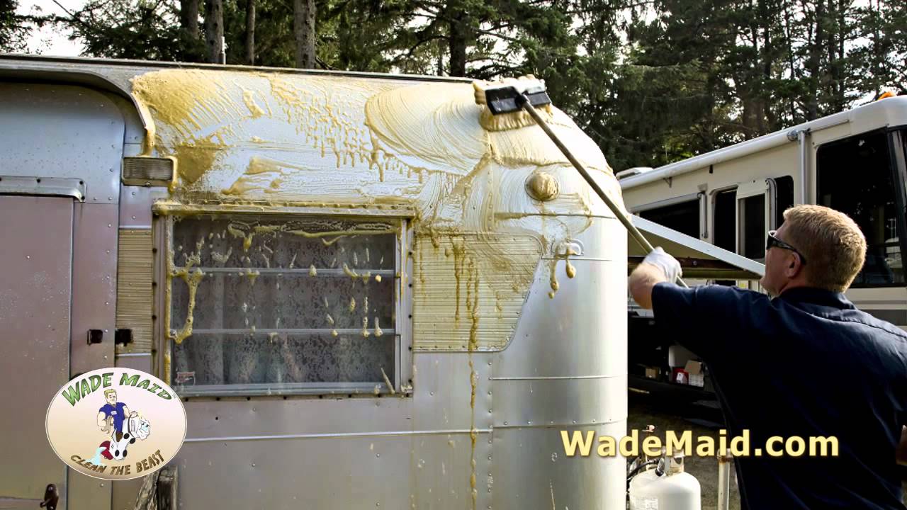 Cleaning a Vintage Travel Trailer by Hand