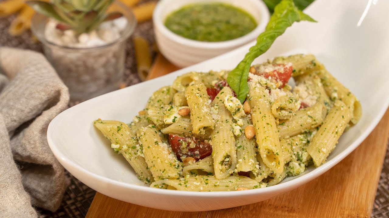 Healthy Arugula PESTO PASTA WITH FETA AND TOMATO | Recipes.net