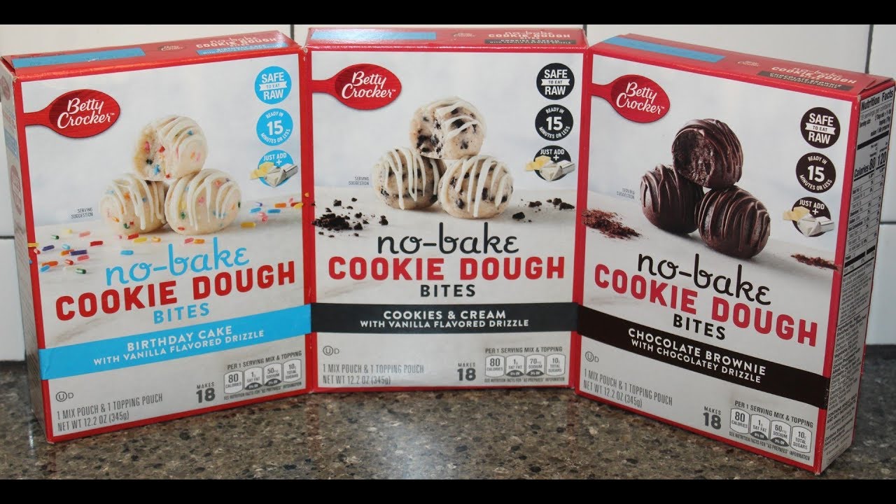 Betty Crocker No-Bake Cookie Dough Bites: Birthday Cake, Cookies & Cream, Chocolate Brownie
