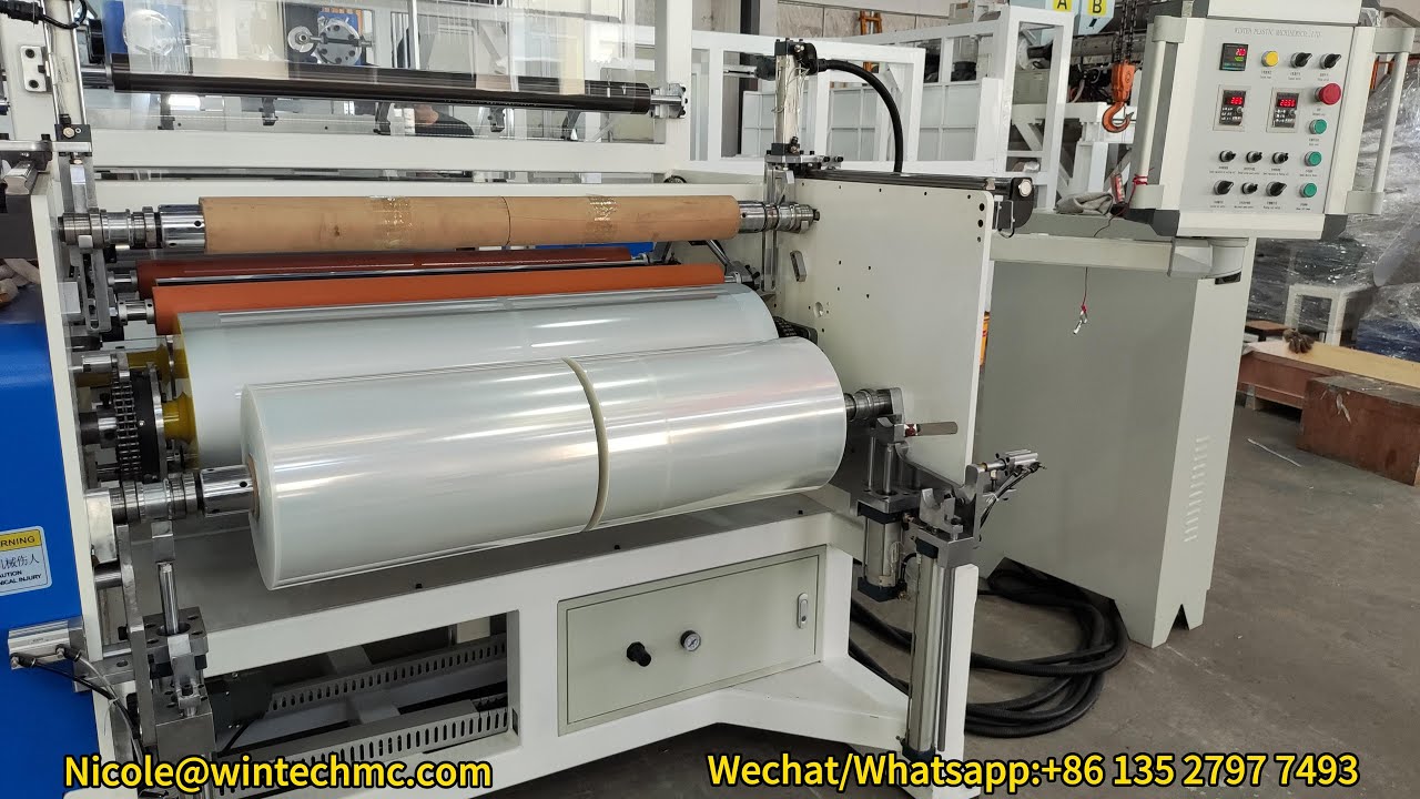 User Friendly 1000MM Industrial PE Stretch Film Machine，50KG Jumbo Roll Stretch Film Making Machine