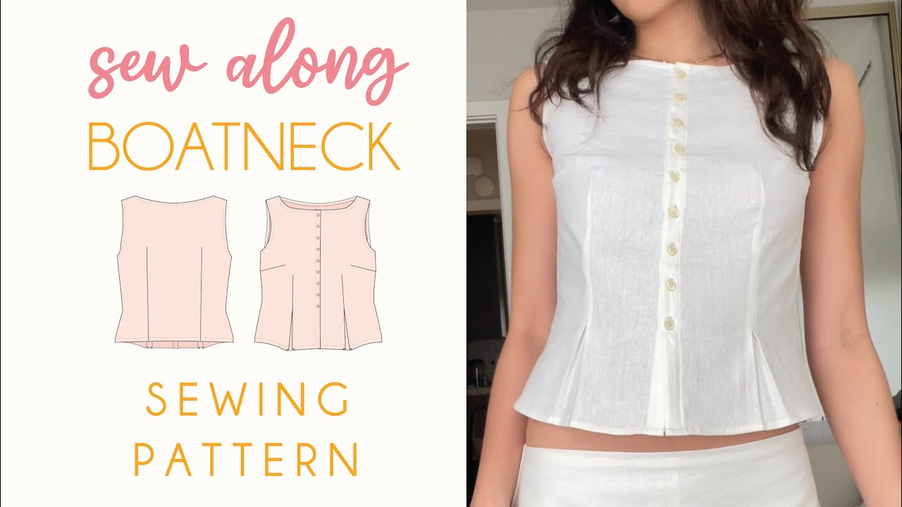 BOATNECK TOP SEWING TUTORIAL + PATTERN / BEGINNER FRIENDLY
