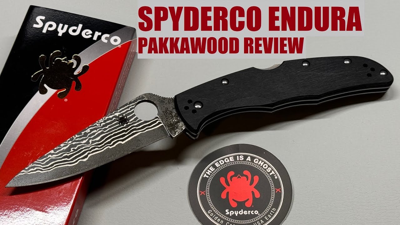 Spyderco Endura Black Pakkawood Damascus KnifeCenter Exclusive Review