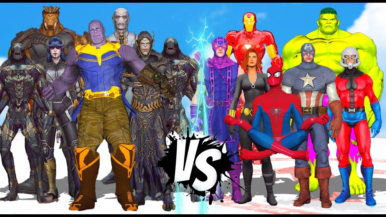AVENGERS COMICS VS THANOS MAD TITAN - SUPERHEROES EPIC BATTLE