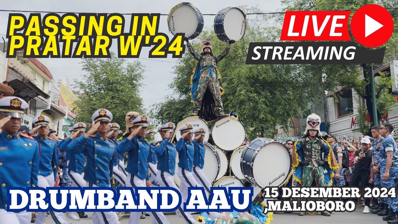 LIVE DRUMBAND AAU GITA DIRGANTARA di MALIOBORO !! PRAJURIT TARUNA AAU 2024 🔥