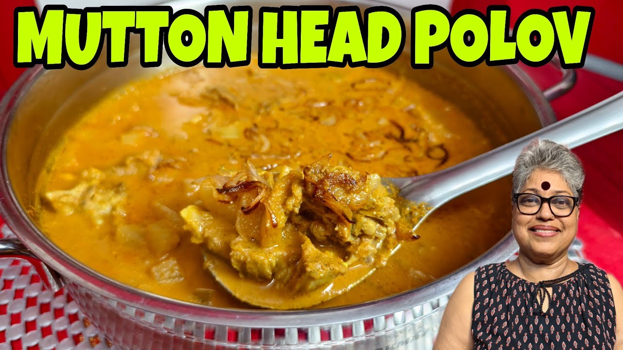 Mutton head polov| ಬೊಕ್ರ್ಯಾಚ ತಕ್ಲ್ಯಾಚೆ ಮಾಸ್| ಪೊಳೊವ್ Mangalorean delicacy, Traditional Recipe#yummy