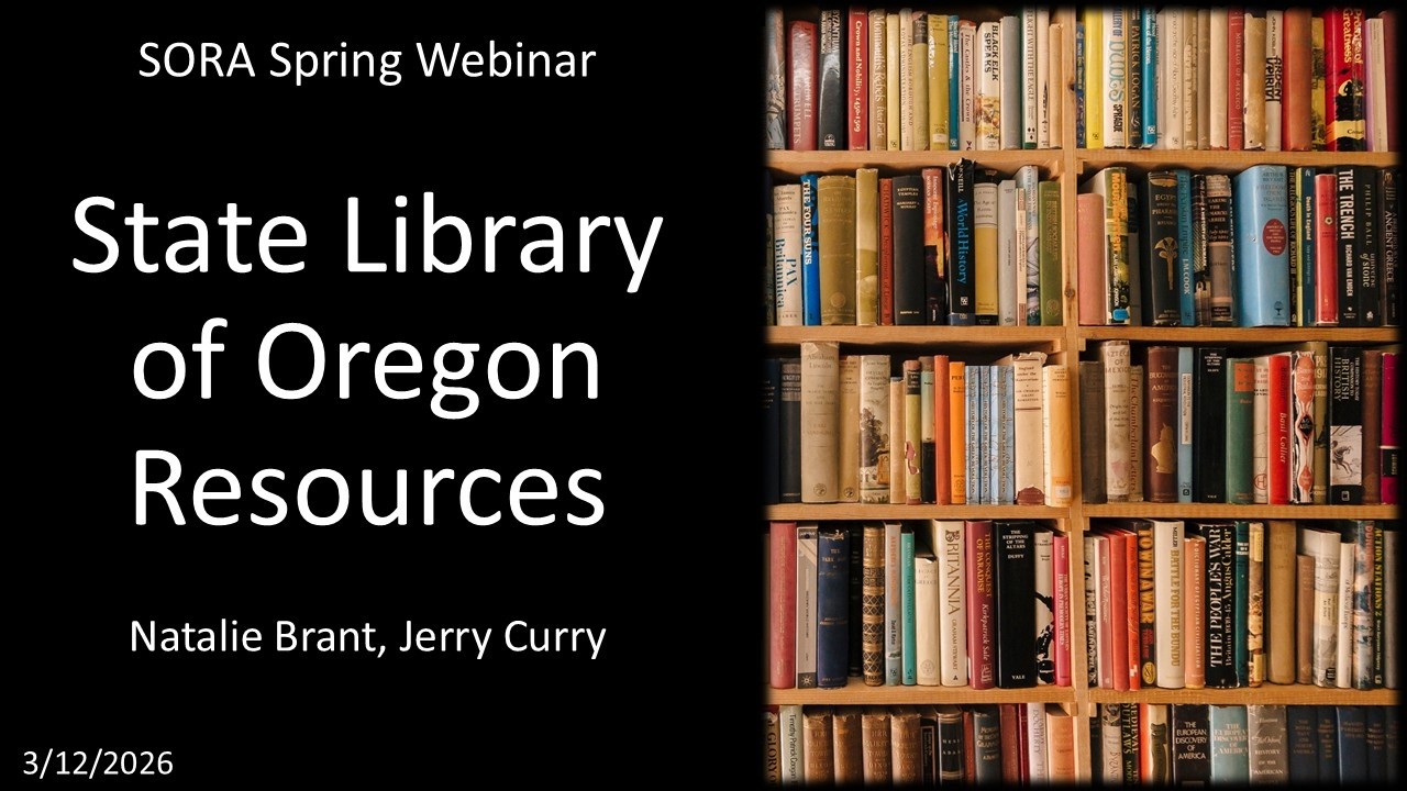 State Library of Oregon - SORA Spring 2026
