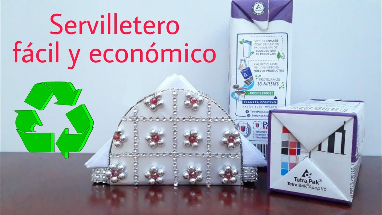 ♻COMO HACER UN SERVILLETERO LUJOSO CON CAJAS TETRA PACK♻ | Gisela Pacheco De Angel