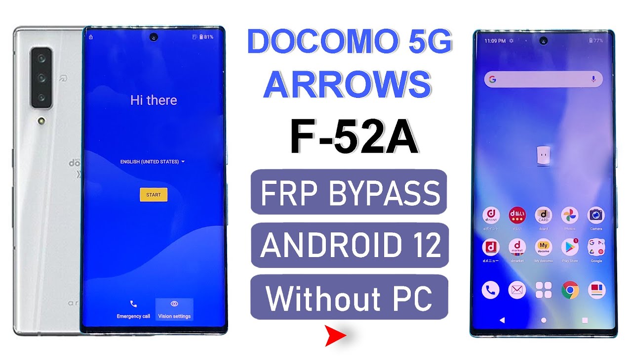 Docomo Arrows 5g F-52a Frp Bypass Android 12 Without Pc✅ Docomo Arrows F-52a Google Account Bypass✅