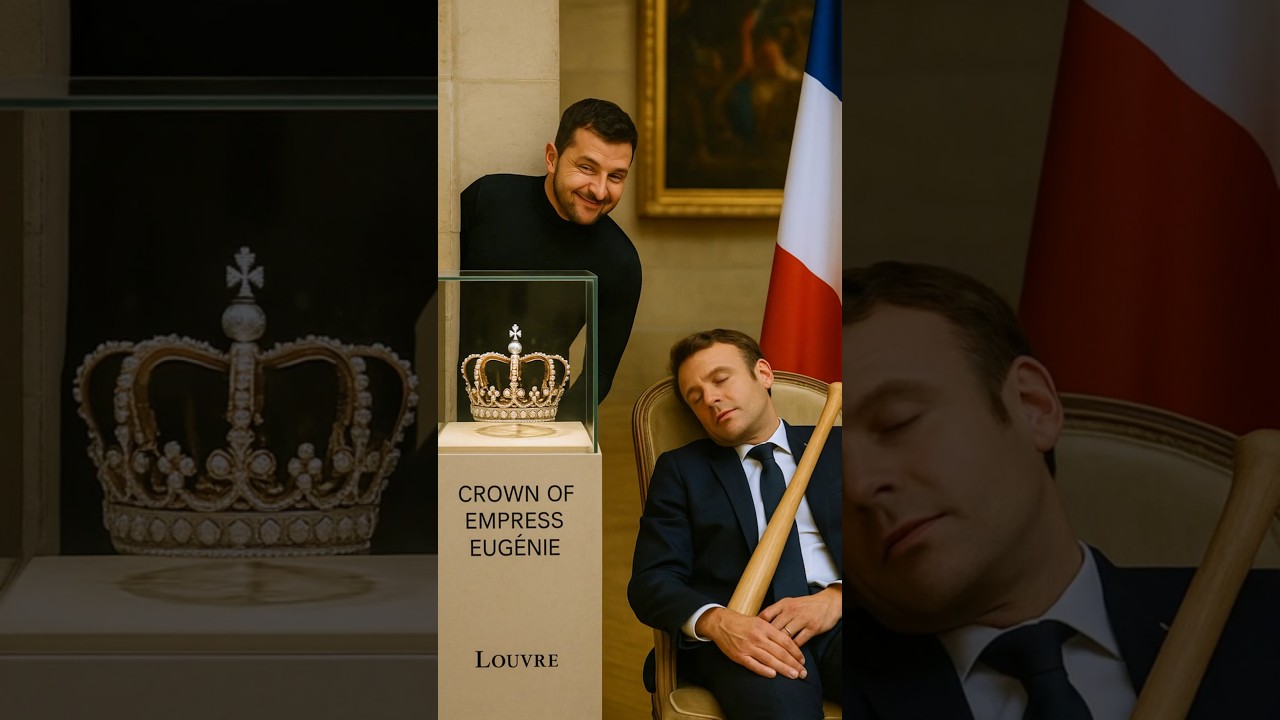 Зеленский крадет корону Наполеона из Лувра в честь Дня короля Трампа 🇫🇷👑🇺🇦😎