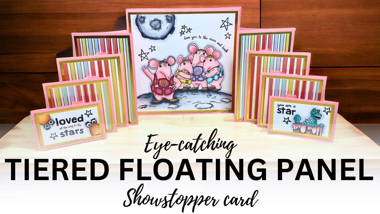 NO DIES NEEDED | Floating Tiered Panel Card