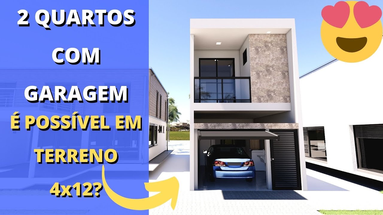 ✅SOBRADO PEQUENO 2 QUARTOS COM GARAGEM PARA TERRENO 4x12