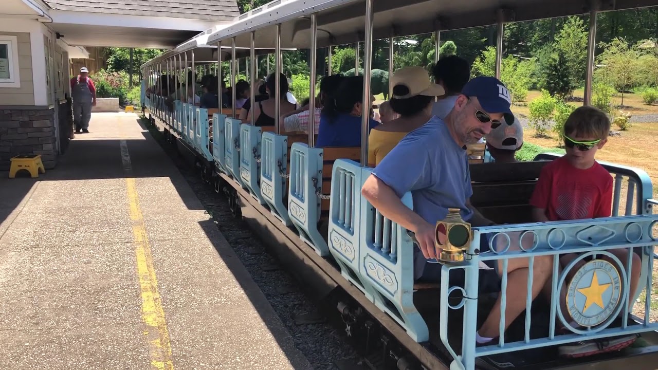 Essex County Turtle Back Zoo Trains Leaving and Entering Turtle Back Junction