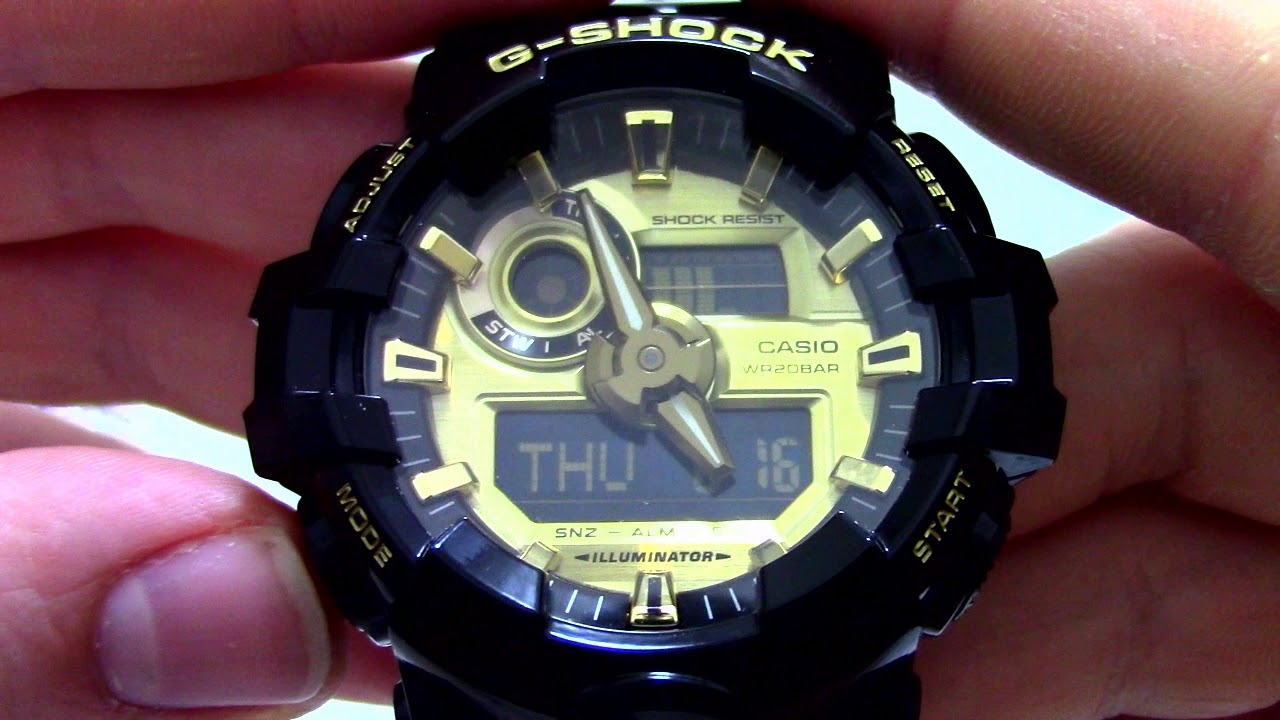 Часы Casio G-SHOCK GA-710GB-1A - Инструкция, как настроить от PresidentWatches.Ru