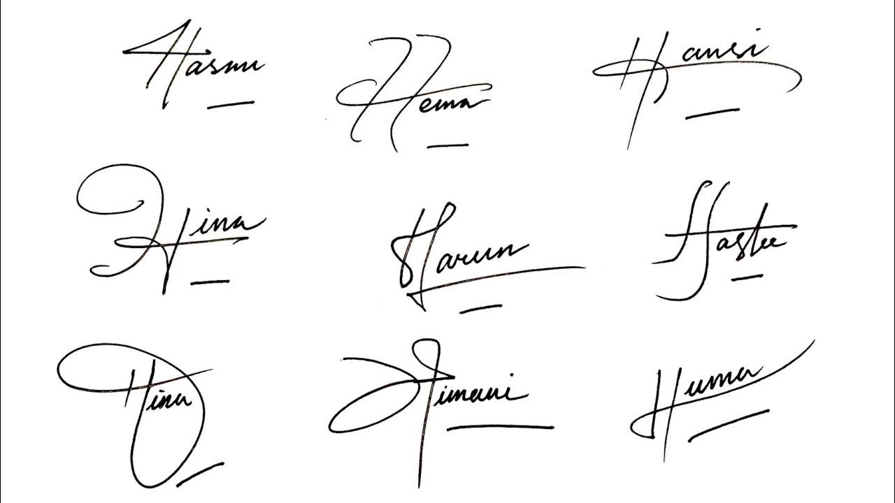 Beautiful Signature | Signature of alphabet H ( PART-5 ) || Anup calligraphy||