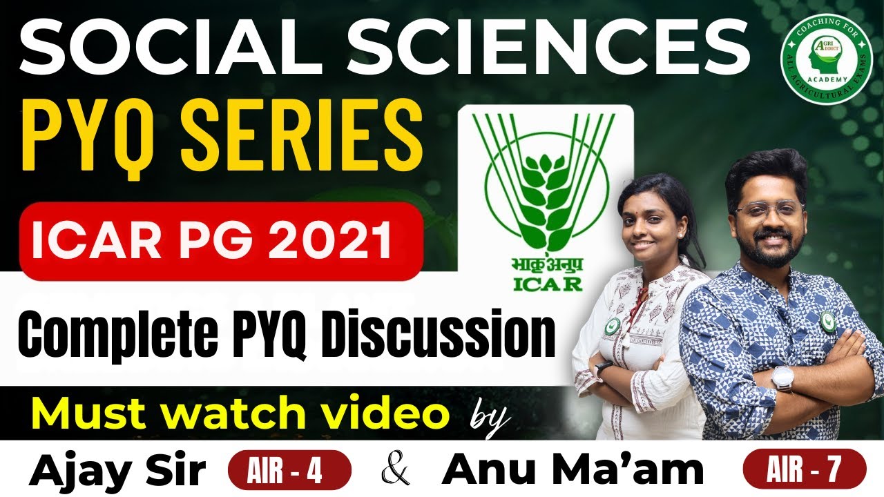 Agricultural Extension ICAR AIEEA PG 2021 Previous Year Paper Discussion |Social Sciences |Anu Joshi