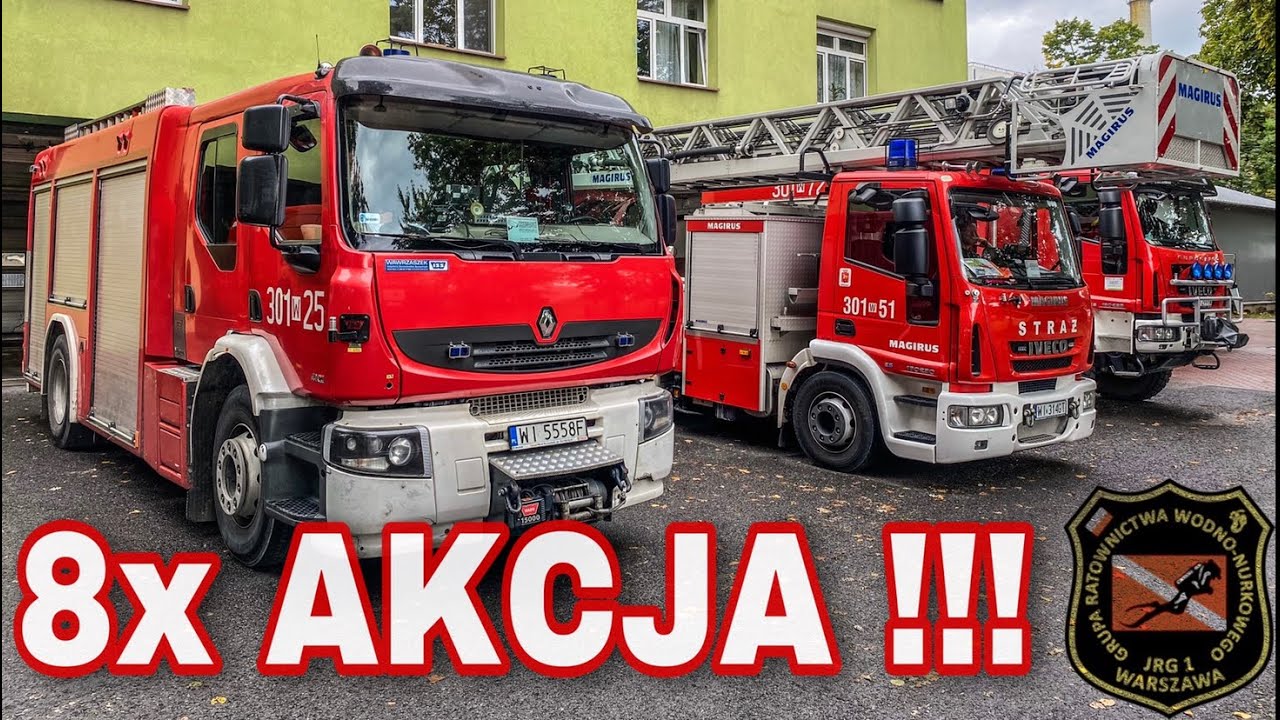ODC. 65 - wypadek (działania z JRG 10),  pożar z OSP Stara Miłosna, JRG 15 na akcji poszukiwawczej