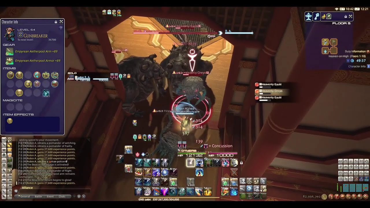 [Clear] HoH 1-100 | Solo GNB | FFXIV Heaven-on-High Gunbreaker | Attempt 3
