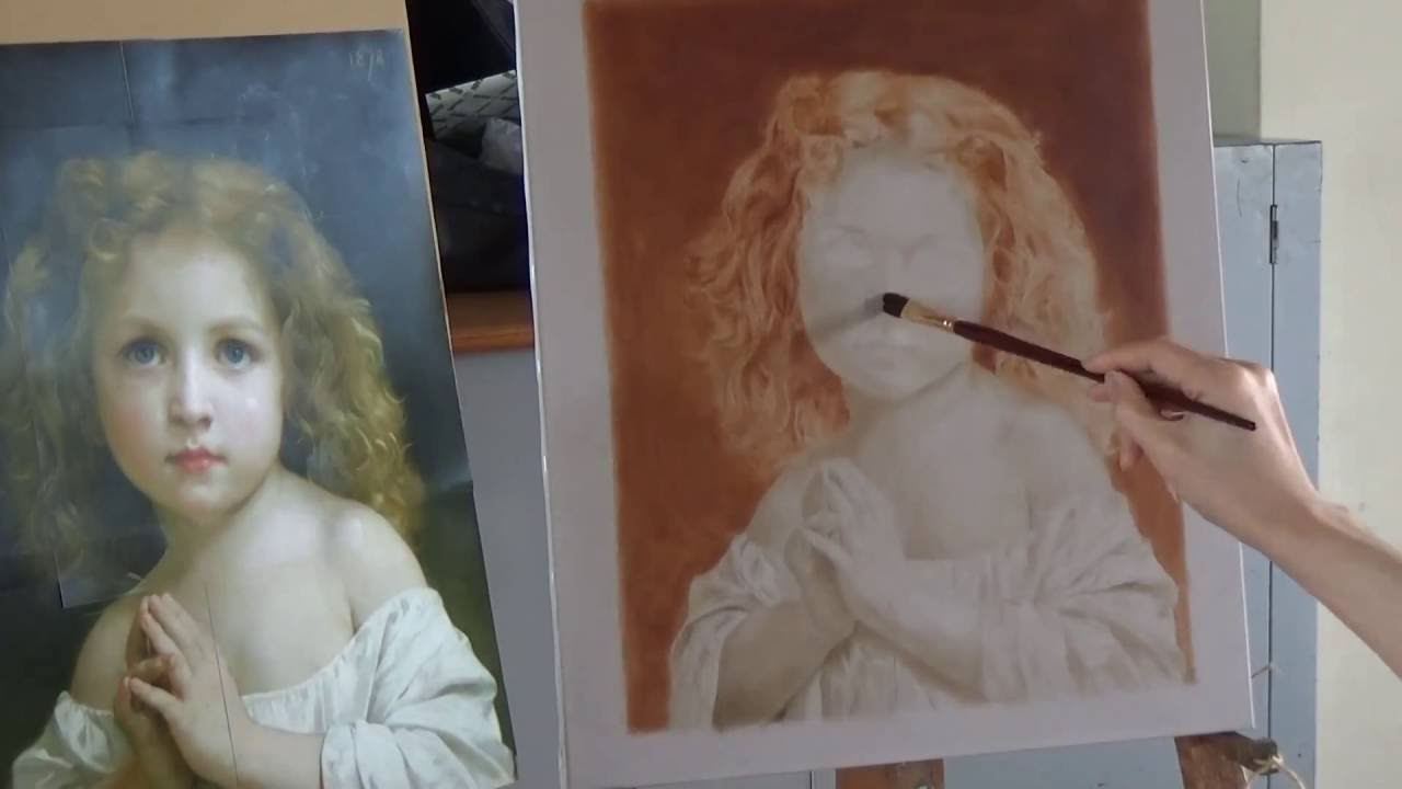 模写　油彩画　Bouguereau（ブーグロー）『Little Girl』Time Lapse