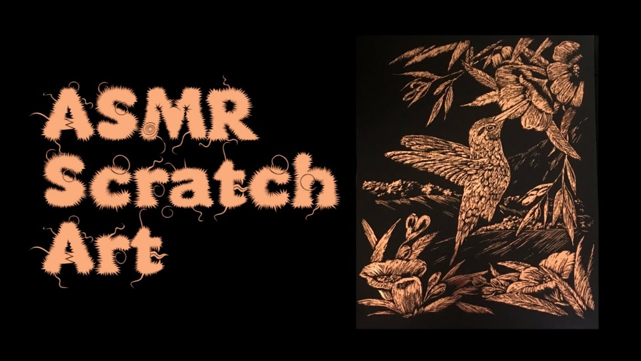 ASMR Craft | Scratch Art Hummingbird in Copper (silent, no talking)