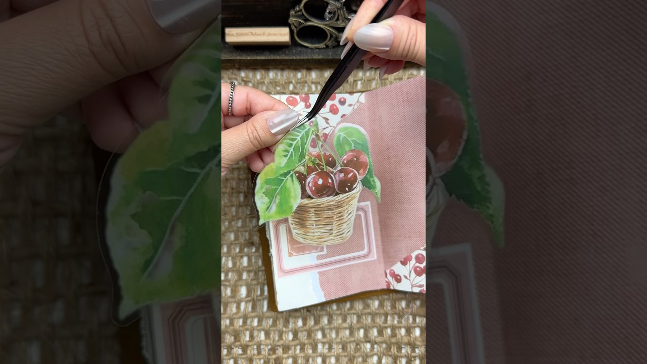 CHERRY 🍒 ASMR Scrapbook Journaling #asmr #journal #scrapbook #shorts