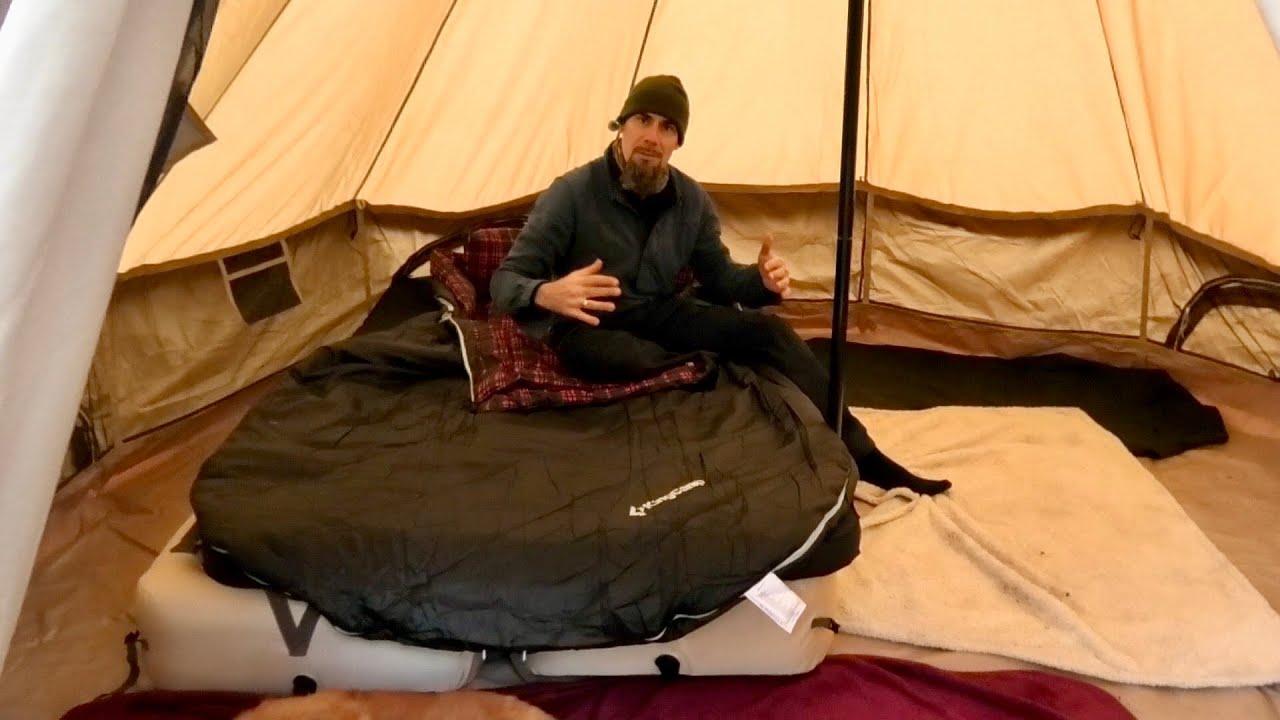 So gem&uuml;tlich schlafe ich in meinem Stoffzelt im Wald (KingCamp Schlafsetup)