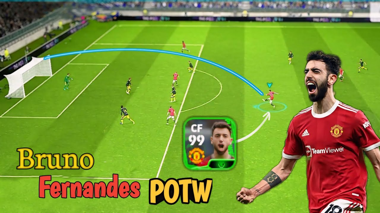 Bruno Fernandes 99 POTW Booster CF Card - Can play at 4 Positions - Efootball