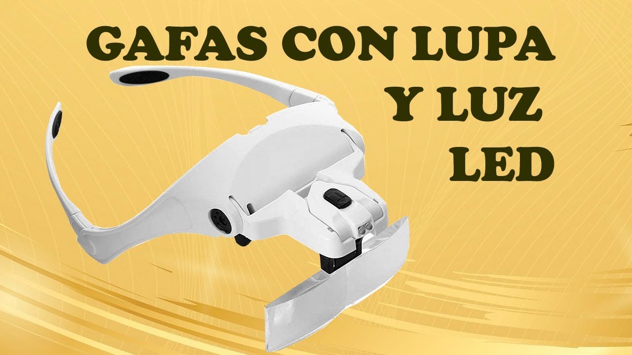 Gafas Con Lentes Lupa de diferentes Aumentos y Luz LED