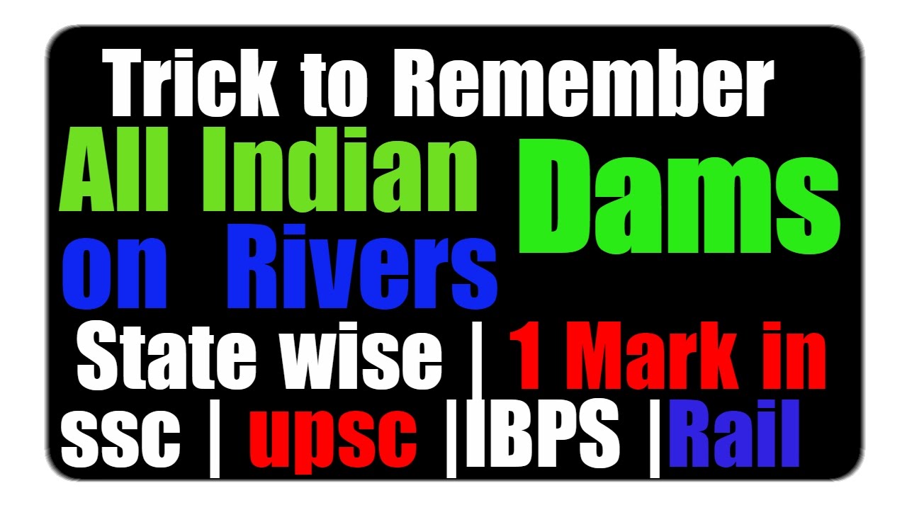 Tricks on All Dams on Rivers & their Location in India  | lucent gk book Tricks