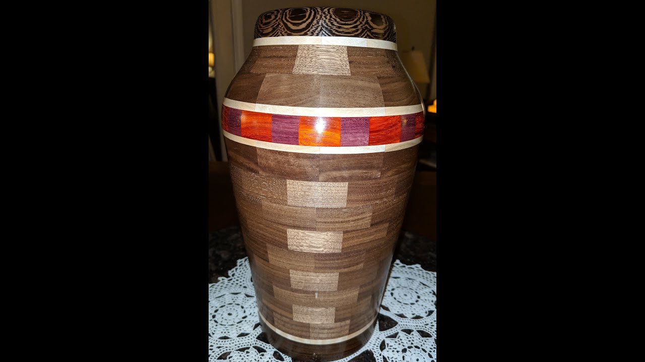 Woodturning a Walnut Vase with a Little Color