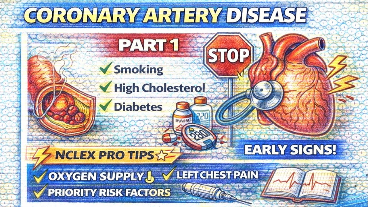 Coronary Artery Disease (CAD) Explained (part-1) | Pathophysiology, Causes & Risk Factors | NCLEX