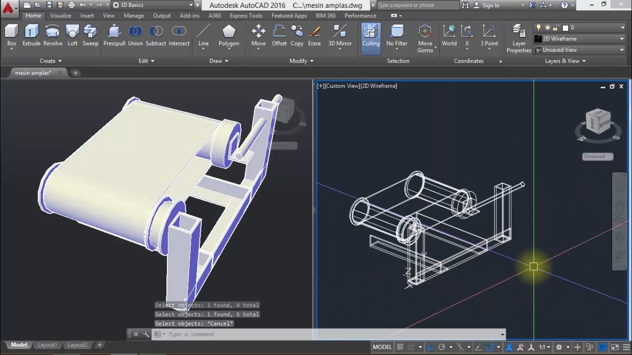 Autocad - Latihan 3D (Mesin Amplas)