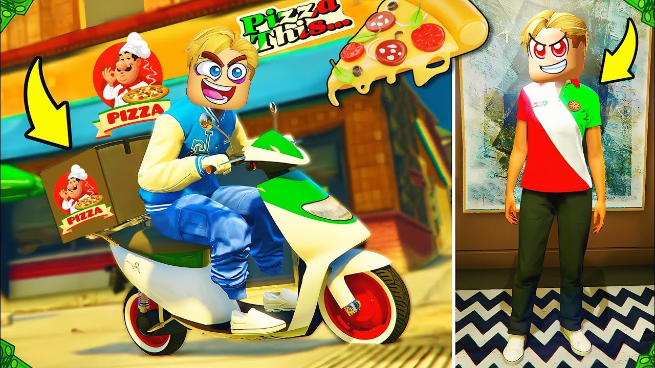 جاتا 5 : اشتغت بتوصيل طلبات البيتزا 🍕 👲 مع اصحابي ولكن شوفو حصل اي 💣 GTA 5 🔥 !!