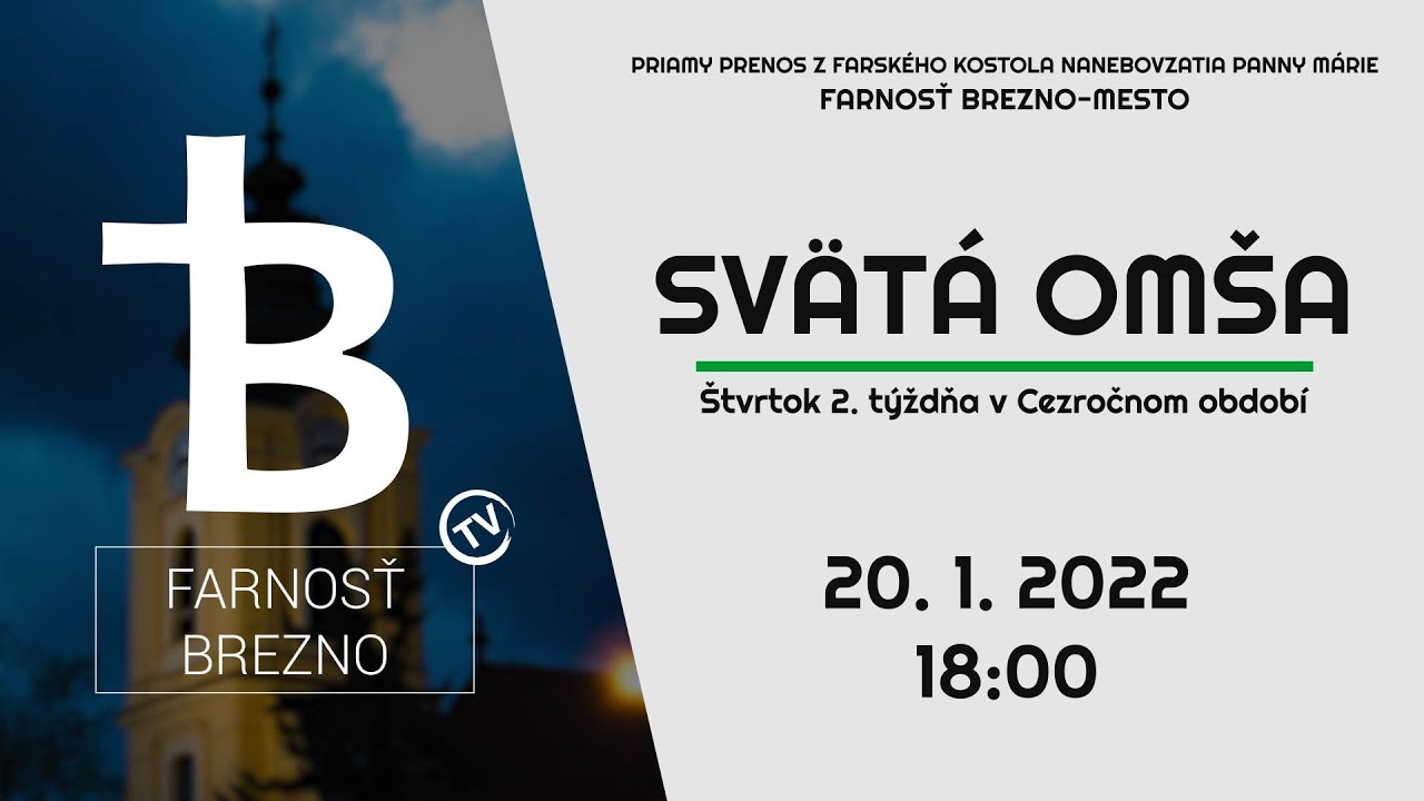 Štvrtok 2. týždňa v Cezročnom období │ Svätá omša │ 20. 1. 2022