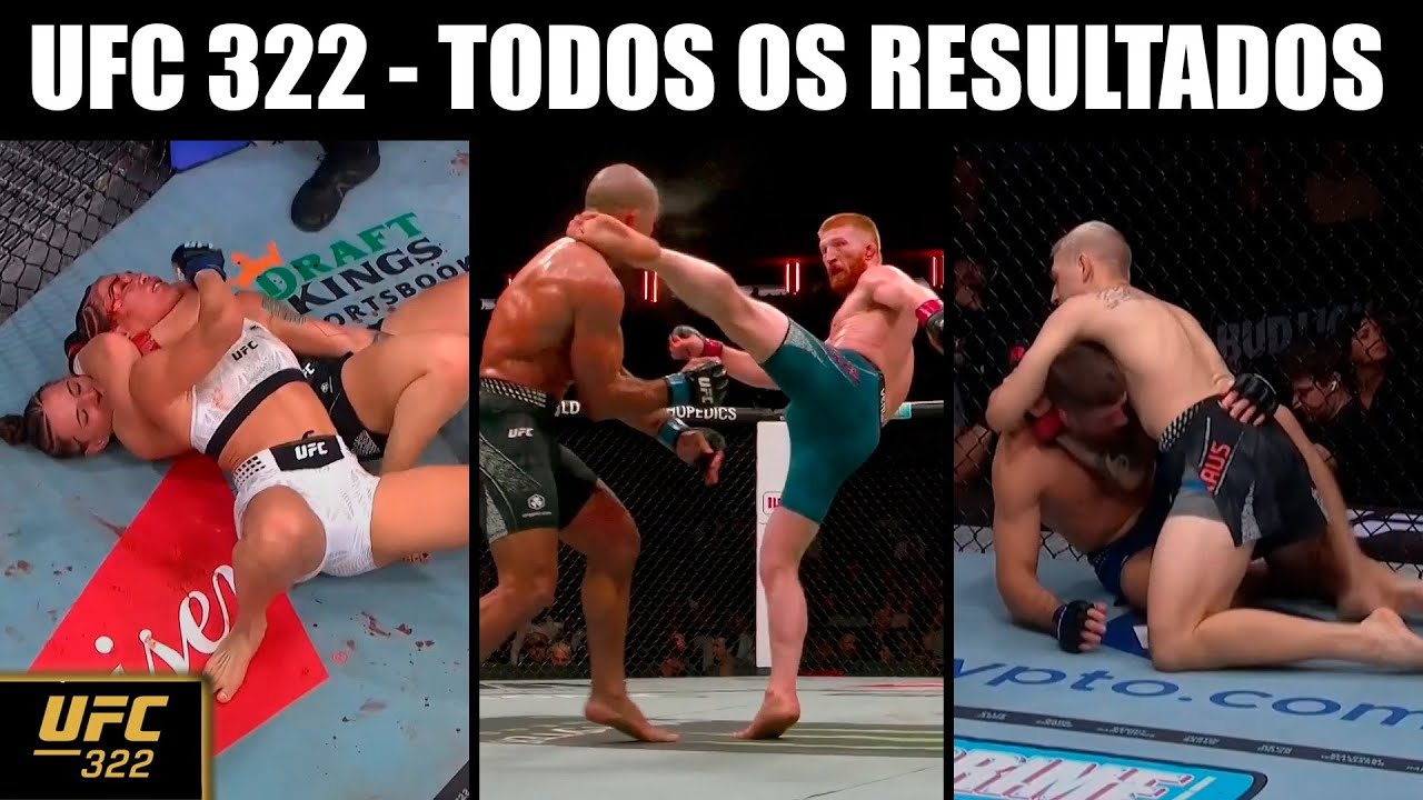 5 NOCAUTES, 2 FINALIZA&Ccedil;&Otilde;ES! TODOS OS RESULTADOS DO UFC 322 - UFC MAKHACHEV VS DELLA MADDALENA