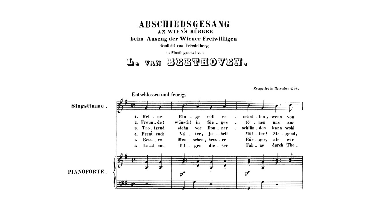 Beethoven: Abschiedsgesang an Wiens Bürger, WoO 121 (with Score)