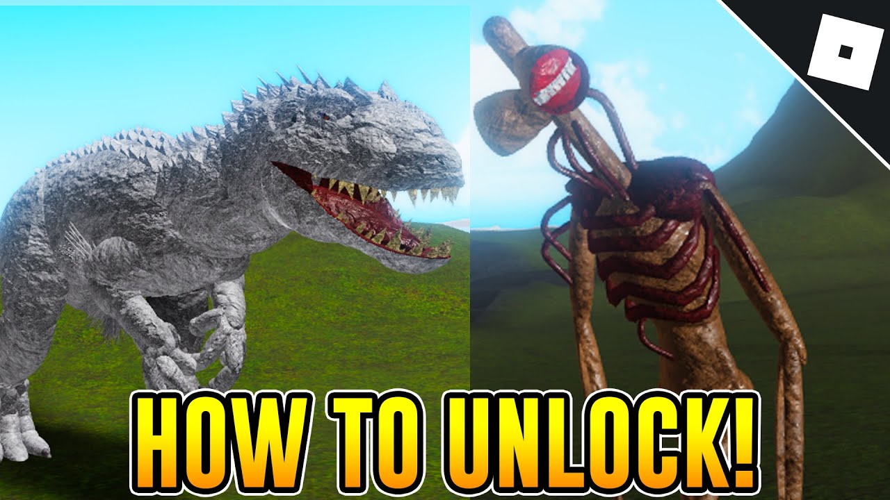How to get the INDOMINUS REX AND SIREN HEAD BADGES & MORPHS in KAIJU WORLD | Roblox